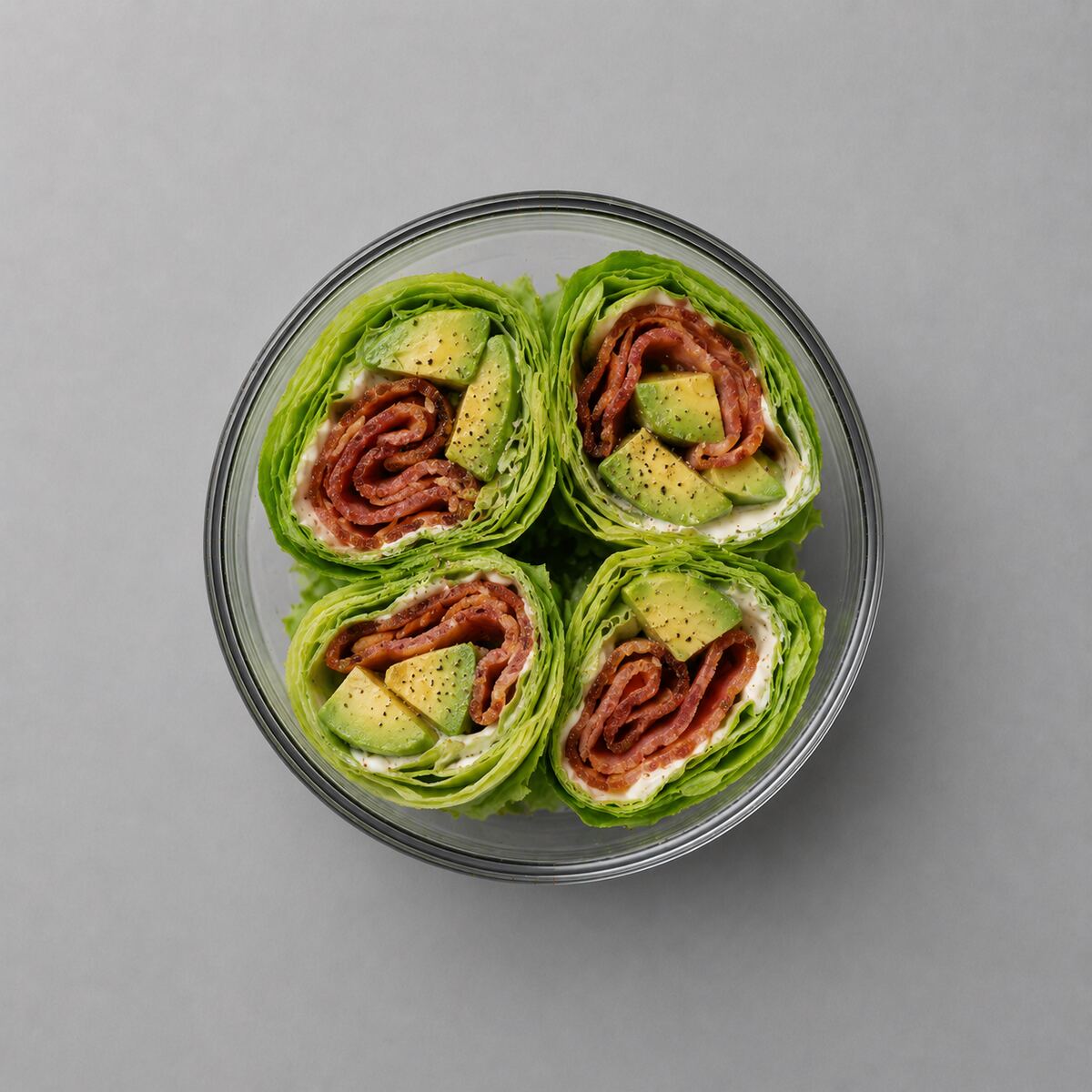 Turkey Bacon & Avocado Lettuce Roll